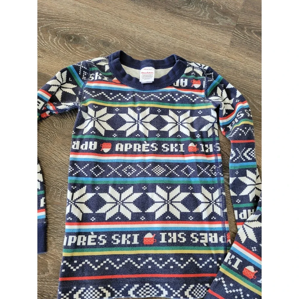 Hanna Andersson Kids US 5 Apres Ski Fair Isle Pajamas Blue Organic‎ Cotton #9